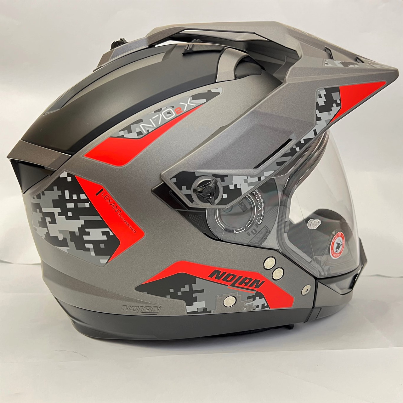 Nolan N70 2-X Torpedo Modular Helmet - Flat Grey / Red - XXX-Large