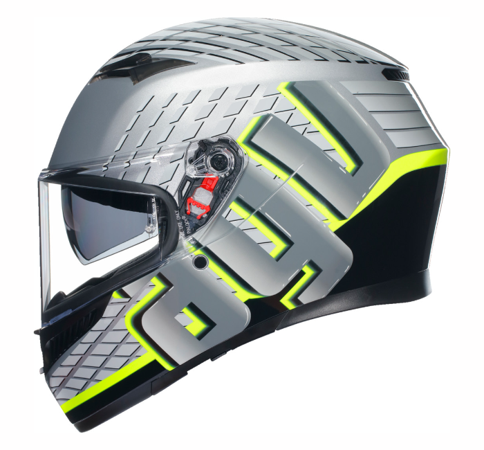 AGV ヘルメット グレー/イエロー AGV K3 Fortify Grey/Black/Yellow Fluo Helmet - Small (OPEN BOX)