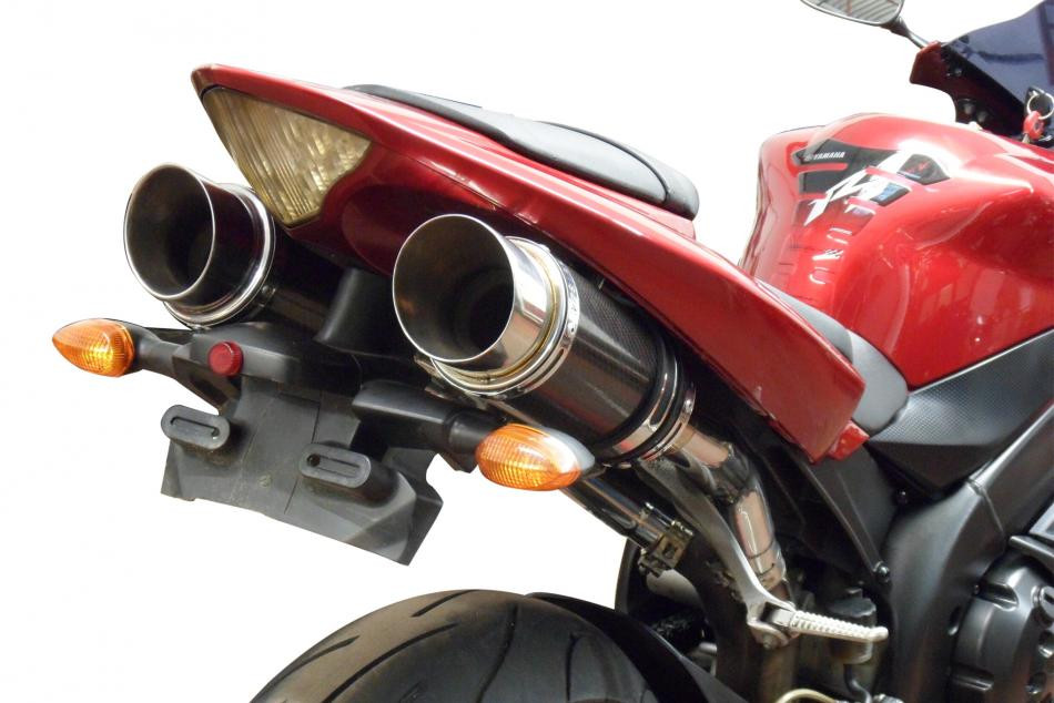 Delkevic 8" Carbon Round SlipOn Exhaust Muffler w/ Link Pipe Yamaha