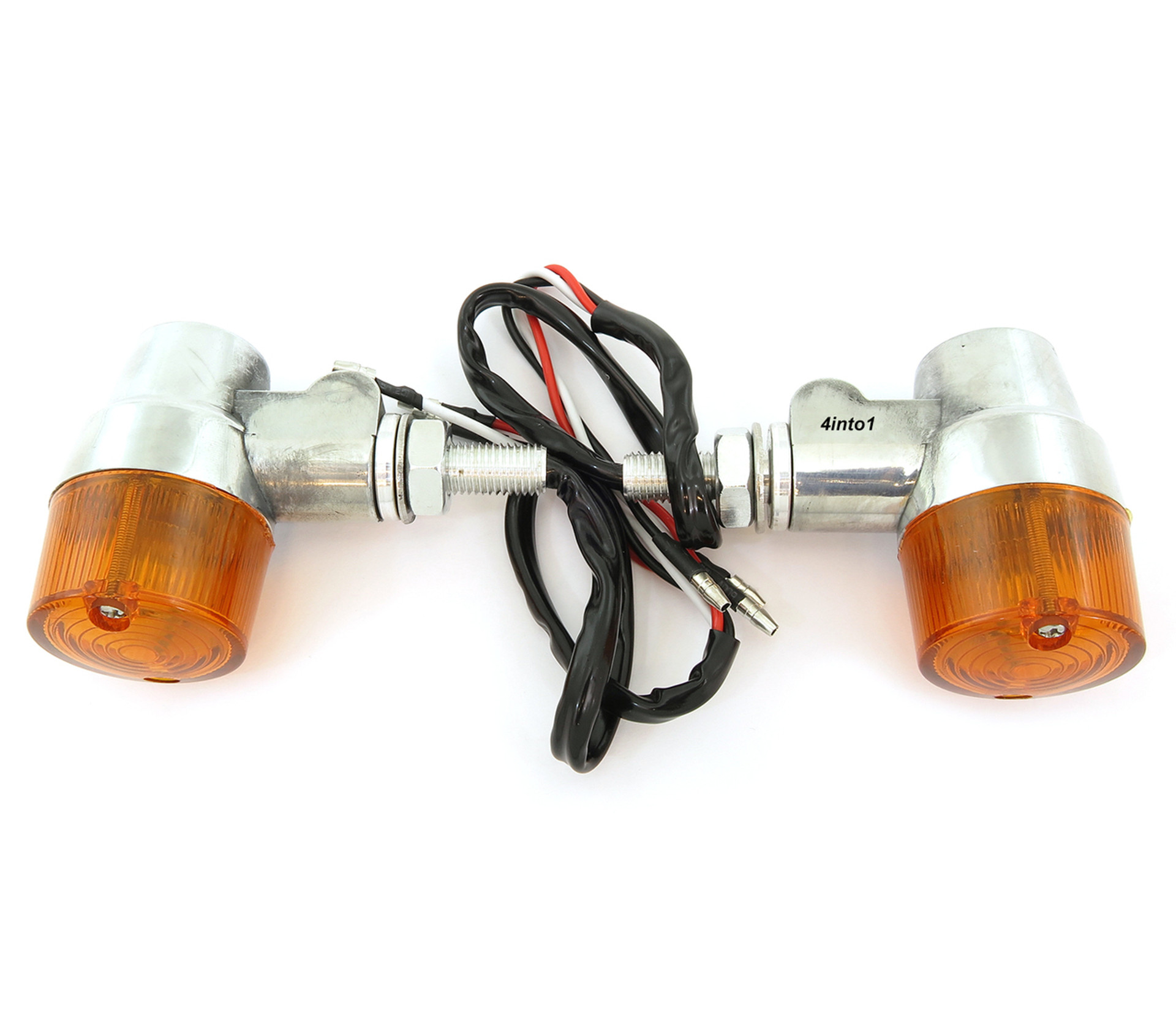 Black Aluminum Turn Signals Amber Lens Dual Filament