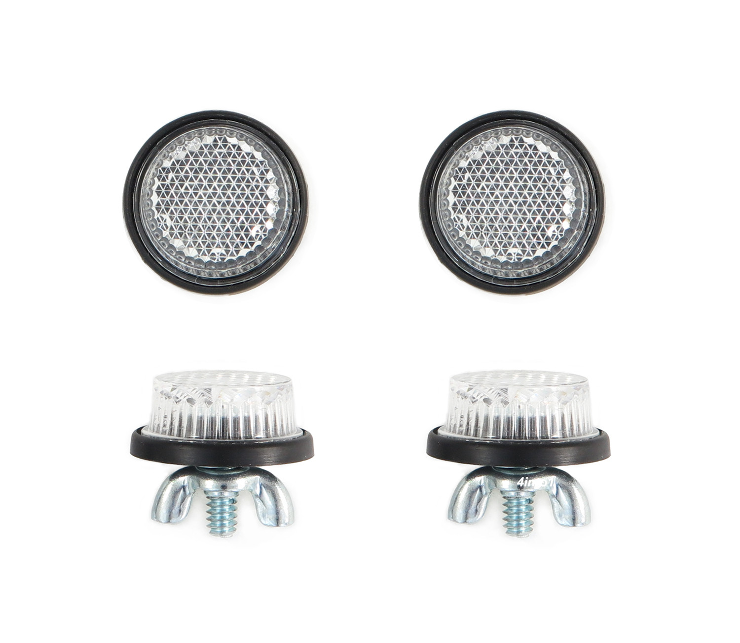 Clear Reflector License Plate Bolts Set of 4