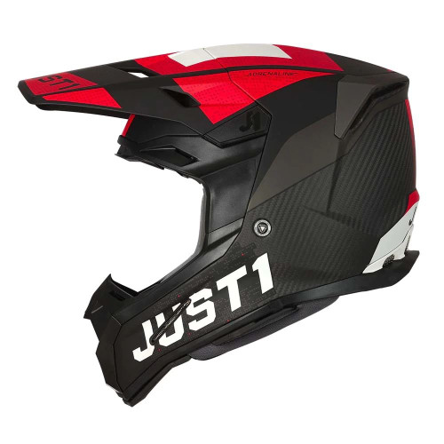 JUST1 J22 Carbon Fiber MX Motorcycle Helmet - Carbon Adrenaline Red - XX-Large (CLOSEOUT)
