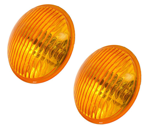 Set of 2 - 5.75" Halogen Motorcycle Headlights - Amber