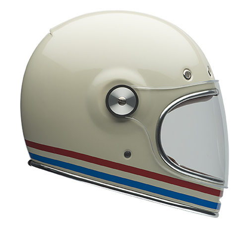 Bell Bullitt Stripes Gloss Pearl White/Oxblood/Blue - Large (CLOSEOUT)