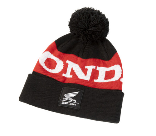 D'COR Visuals Stripe Beanie - Honda Black/Red