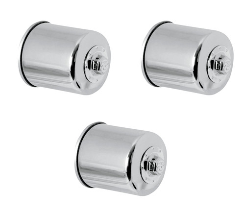 3 Pack K&N Chrome Oil Filters - KN-303 - Honda Kawasaki Yamaha