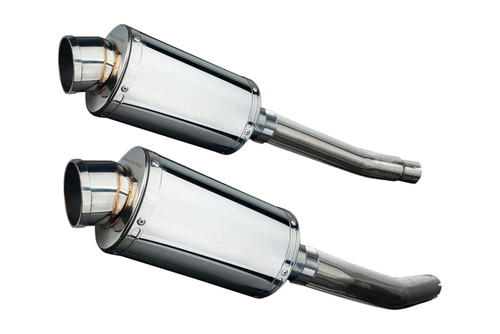 Delkevic 9" Stainless Steel Oval Slip On Exhaust - Suzuki GSX1300R - 2008-2020 (CLOSEOUT)