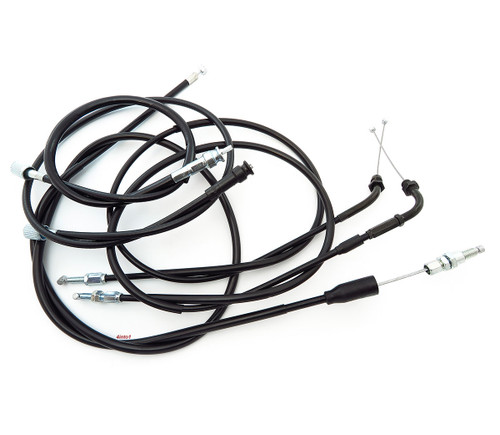 Complete Short Cable Set - Chrome - Honda CB550 CB750