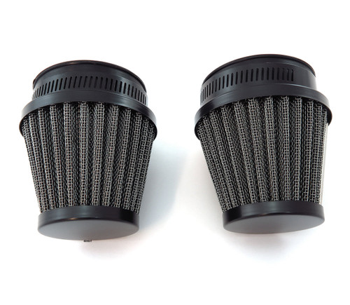 Set of 2 Black Pod Filters Pod - 54mm - Honda CB/CM400/450 CX/GL500/650