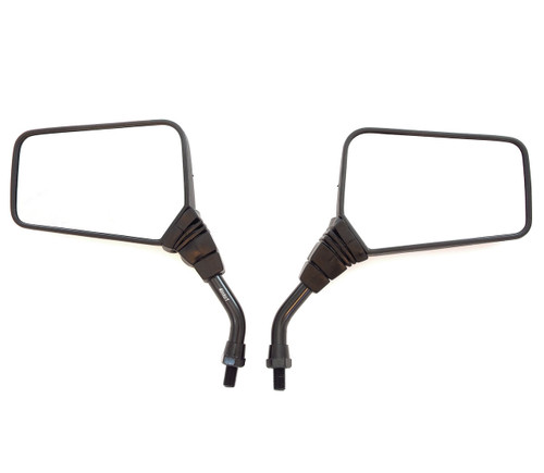 Roadhawk Black Short Stem Screw In Mirror Set - 10mm