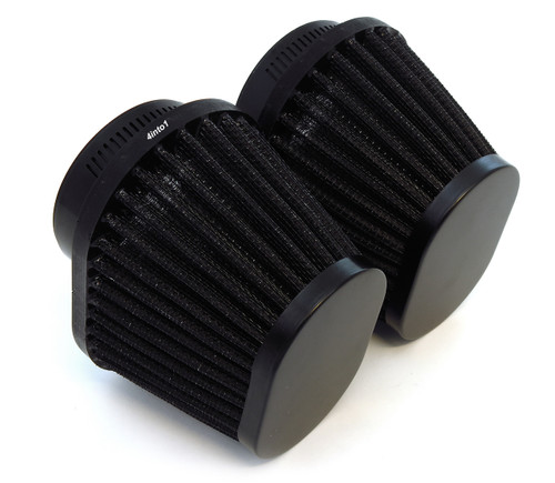 Set of 2 Black Performance Oval Pod Filters - 54mm - Honda CB/CM400/450 CX/GL500/650