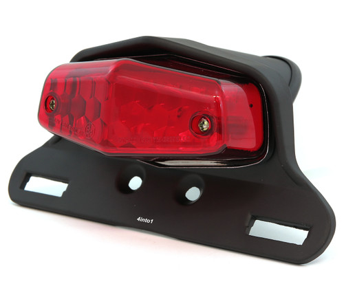 Lucas Style LED Tail Light Assembly - Matte Black w/ Red Lens