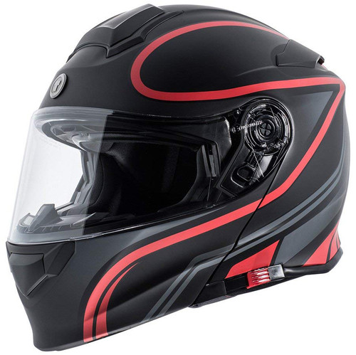 Torc T28 Modular Helmet - Flat Black Vapor Red