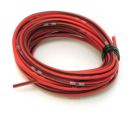 OEM Colored Electrical Wire 13' Roll - Red / Black Stripe