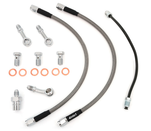 Stainless Steel Brake Line Kit w/Brake Pipe - Clear - Honda CB750K