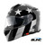  Torc T28B Full Face Modular Bluetooth Helmet - Silver Star - L (Blemished)