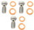 Set of 3 - Short Aluminum Banjo Bolts With Crush Washers - Chrome