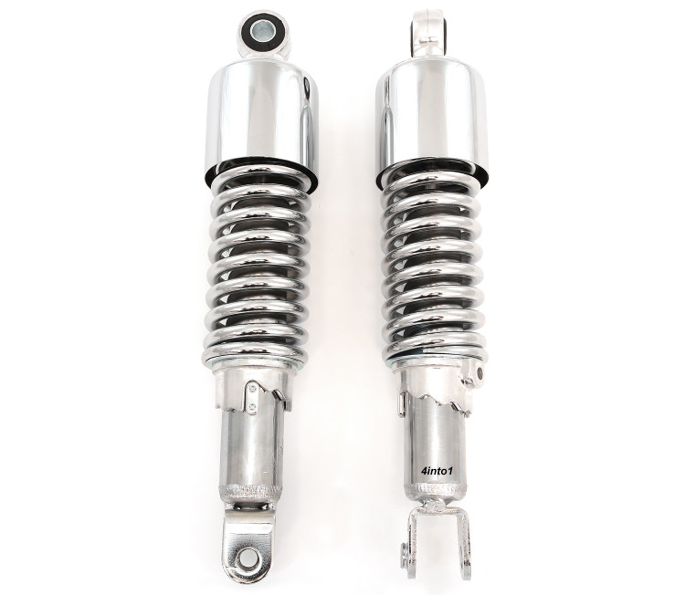 Emgo Chrome Shorty Shocks - Eye to Clevis - 290mm (11.4