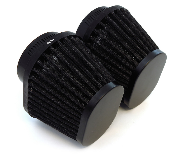 Set of 2 Black Performance Oval Pod Filters - 54mm - Honda