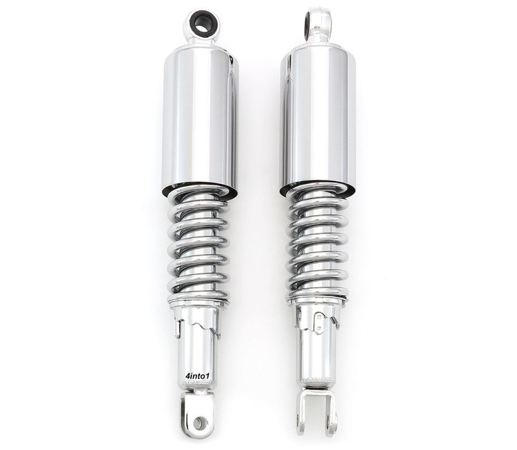 Reproduction Chrome Shocks - Eye / Clevis - 335mm (13.2