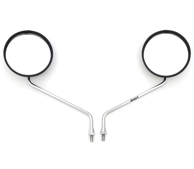 Round Black and Chrome Mirror Set - 8mm