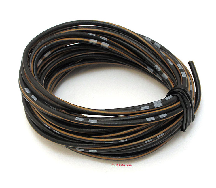 OEM Colored Electrical Wire 13' Roll Black / Brown Stripe