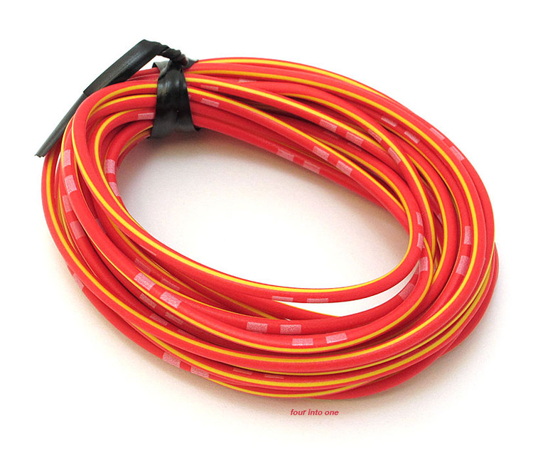 OEM Colored Electrical Wire 13' Roll Red / Yellow Stripe