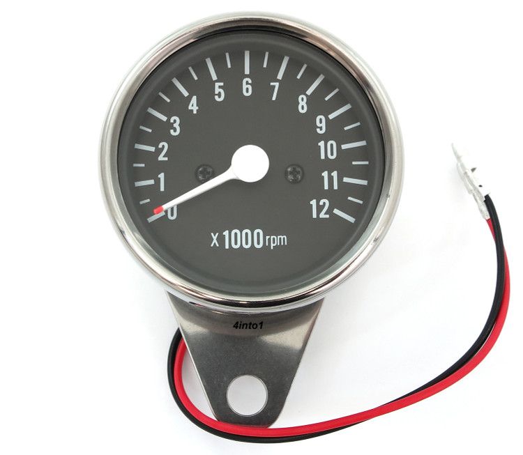 Mini Tachometer Chrome & Black 14 LED