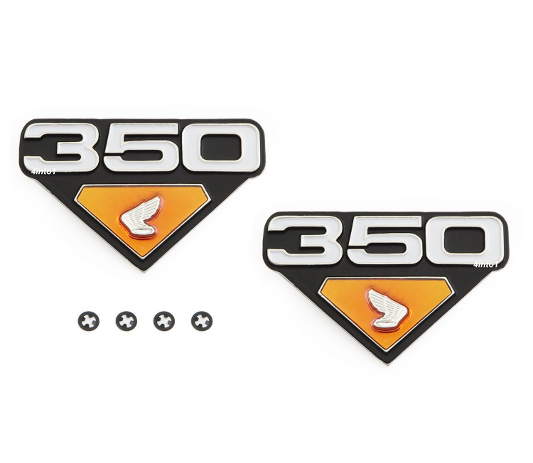 Side Cover Emblems Pair For 1972 Honda CB350K & CL350 Twins - Left & Right Badges