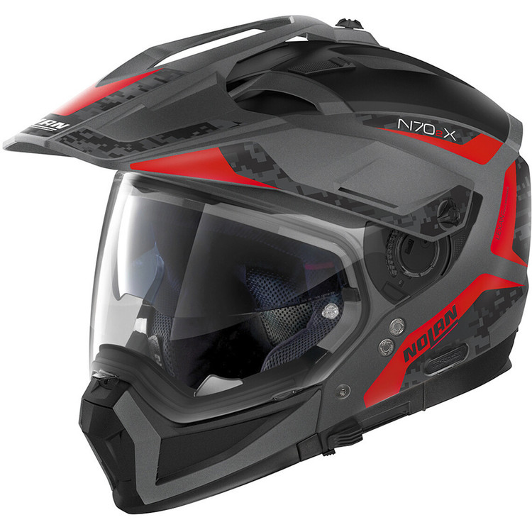 Nolan N70 2-X Torpedo Modular Helmet - Flat Grey / Red - XXX-Large