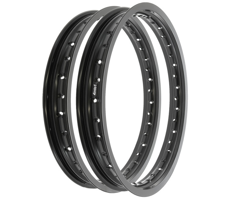 Rising Sun Black Aluminum Rim Set - Honda C100 CA100