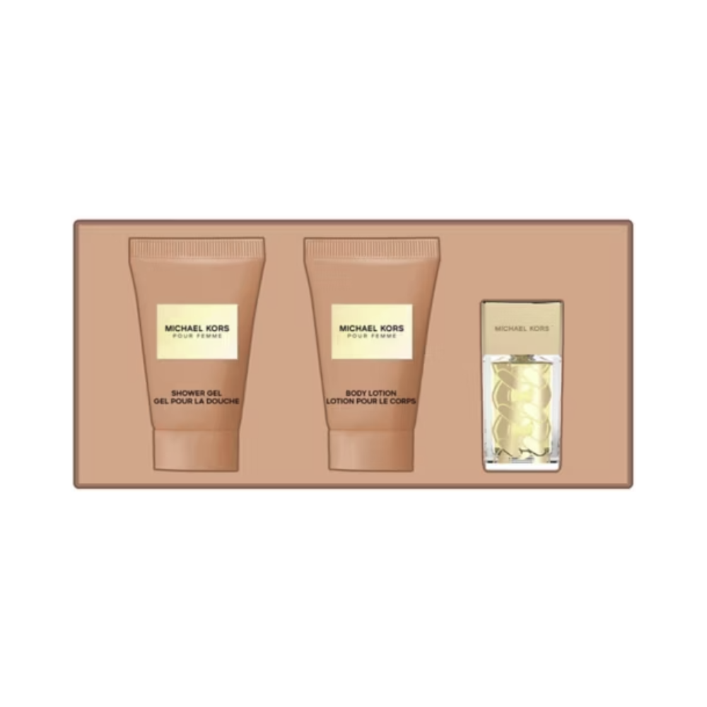 SET MK MICHAEL KORS 3PC POUR FEMME 0.17 EDP+0.84 SG+0.84 BL (W