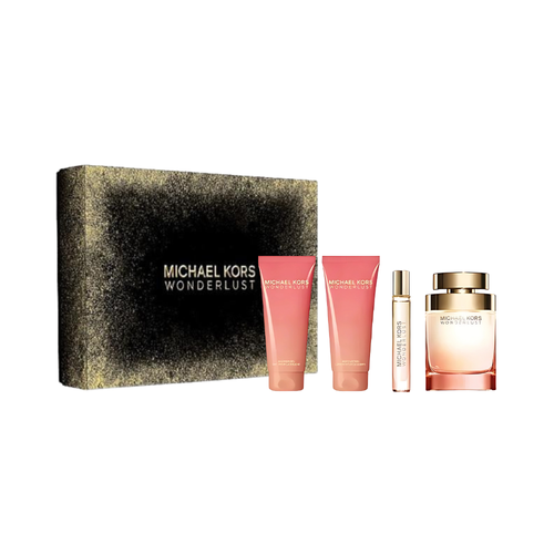 SET MK MICHAEL KORS 4PC WONDERLUST 3.4 EDP+3.4 SG+3.4 BL+0.3 EDP TRAVEL SPRAY (W) HARD BOX