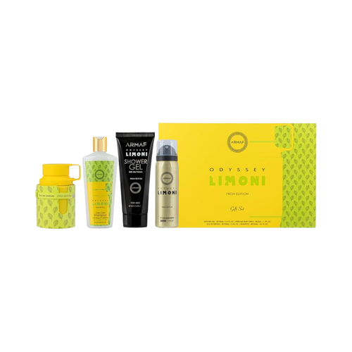 SET ARMAF 4PC ODYSSEY LIMONI FRESH EDITION 3.4 EDP+3.4 SG+1.7 BODY SPRAY+3.4 SHAMPOO (M) HARD BOX