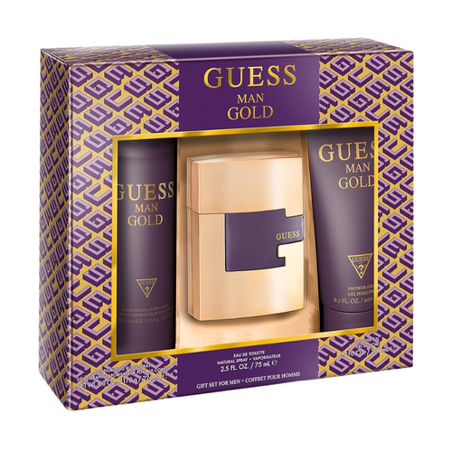 SET GUESS 3PC MAN GOLD 2.5 EDT+6.7 SG+6.0 BODY SPY (M) SOFT WINDOW BOX