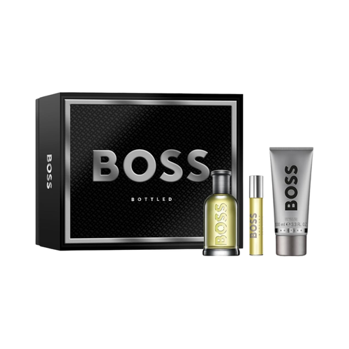 SET HB HUGO BOSS 3PC BOSS BOTTLED 3.3 EDT+0.33 EDP SPRAY+3.3 SG (M) HARD BOX