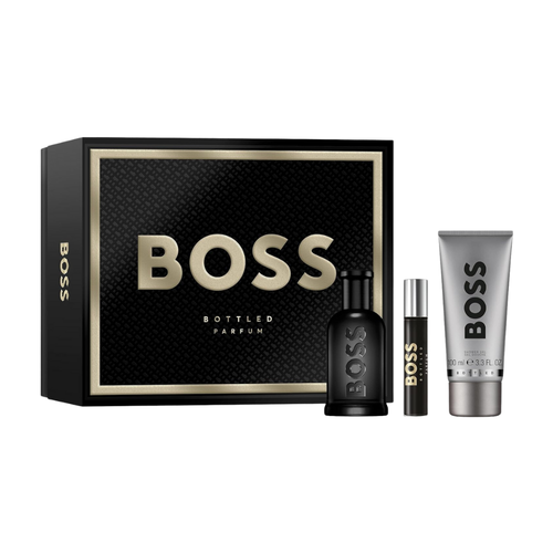 SET HB HUGO BOSS 3PC BOSS BOTTLED PARFUM 3.3 PARFUM+0.33 PARFUM SPRAY+3.3 SG (M) HARD BOX