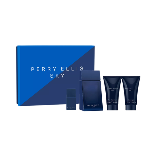 SET PE PERRY ELLIS 4PC SKY 3.4 EDT+1.7 ASB+1.7 SG+0.25 EDT SPRAY (M) HARD BOX