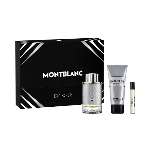 SET MB MONT BLANC 3PC EXPLORER PLATINUM 3.4 EDP+3.4 SG+0.25 EDP MINI (M) SOFT BOX