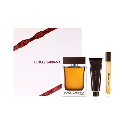 SET D&G DOLCE & GABBANA 3PC THE ONE POUR HOMME 3.4 EDT+1.7 SG+0.34 EDT SPRAY (M) HARD BOX