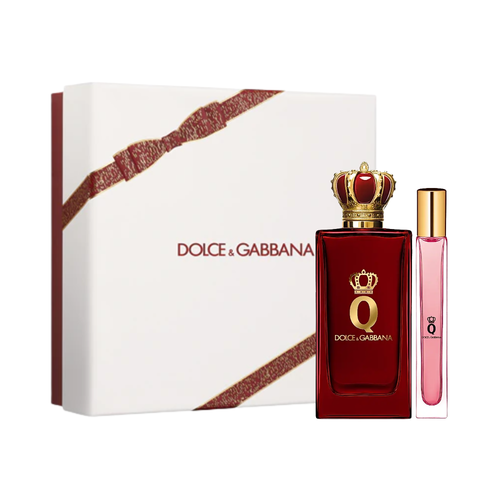 SET D&G DOLCE & GABBANA 2PC Q 3.3 PARFUM+0.33 EDP SPRAY (W) RED WHITE HARD BOX