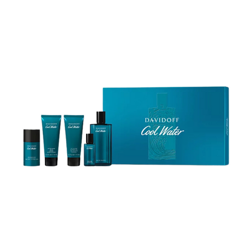 SET DAVIDOFF 5PC COOL WATER 4.2 EDT+2.5 ASB+2.4 DEO STICK+2.5 SG+0.5 EDT (M) HARD DISPLAY BOX
