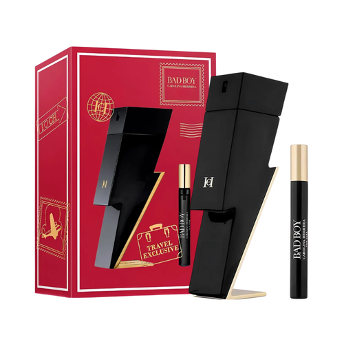 SET CH CAROLINA HERRERA 2PC BAD BOY 3.4 EDT+0.34 EDT (M) TRAVEL EXCLUSIVE SOFT BOX