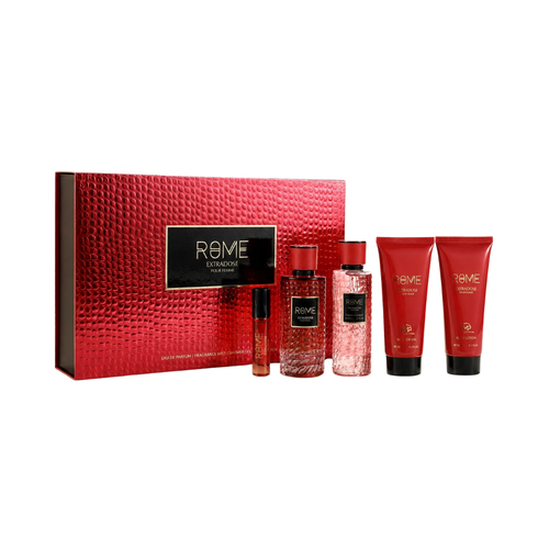 SET MP MAST PERFUME 5PC ROME EXTRADOSE POUR FEMME 3.4 EDP+0.5 EDP SPRAY+8.4 FRAGRANCE MIST+5.1 SG+5.1 BL (W) HARD BOX