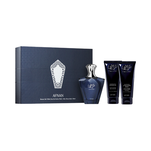 SET AFNAN 3PC TURATHI BLUE 3.0 EDP+3.4 SG+3.4 ASB (M) HARD BOX