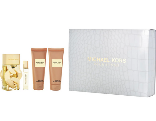 Set Michael Kors 4Pc Pour Femme 3.4 Edp+0.30 Edp Spray+3.4 Sg+3.4 Bl (W)