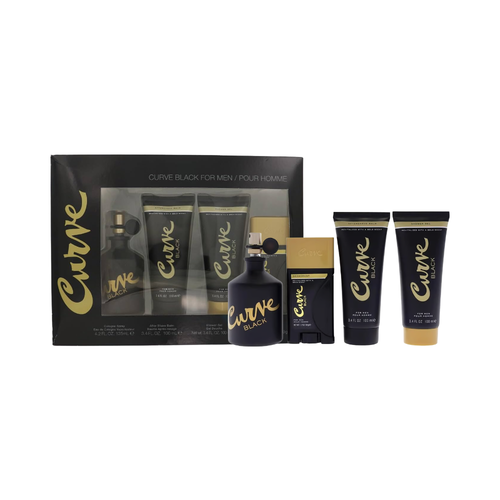 SET LC LIZ CLAIBORNE 4PC CURVE BLACK 4.2 EDC+3.4 ASB+3.4 SG+1.7 DEO (M) SOFT DISPLAY BOX