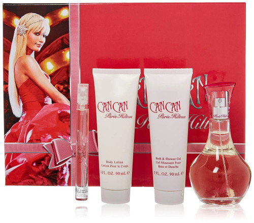 Set Paris Hilton 4pc Can Can 3.4 Edp+3.0 Bl+3.0 Sg+0.34 Edp (W)