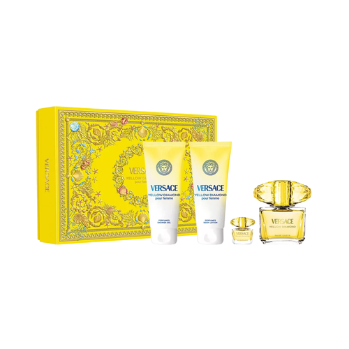 SET VERSACE 4PC YELLOW DIAMOND 3.0 EDT+3.4 BL+3.4 SG+0.17 EDT MINI (W) HARD BOX
