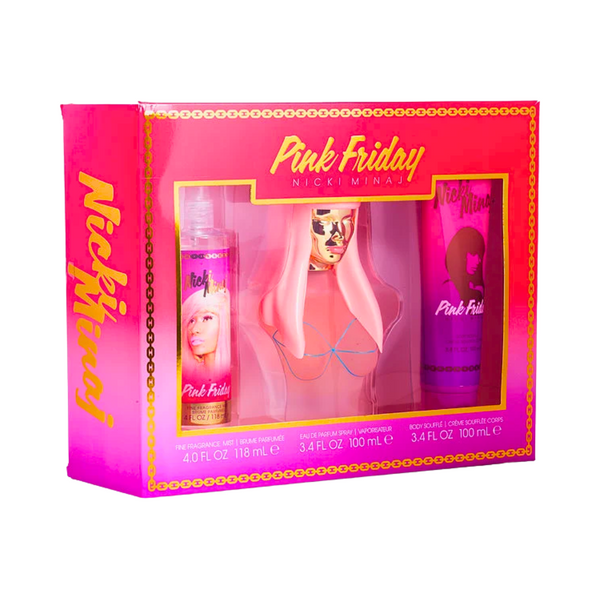 SET NM NICKI MINAJ 3PC PINK FRIDAY 3.4 EDP+3.4 BL+4.0 BODY MIST (W) SOFT WINDOW BOX